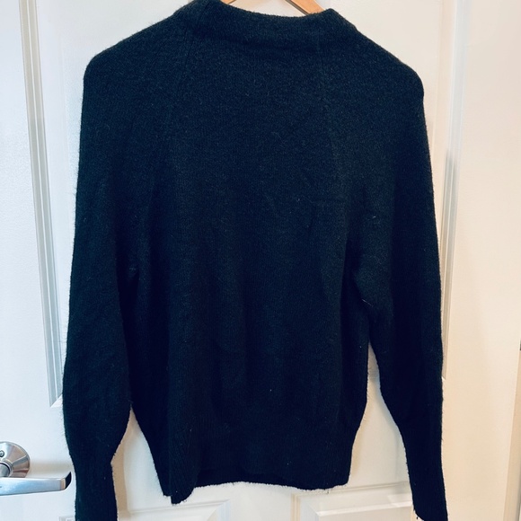 Ann Taylor Rhinestone Embellished Mock Neck Sweater Size S Black - Picture 2 of 3